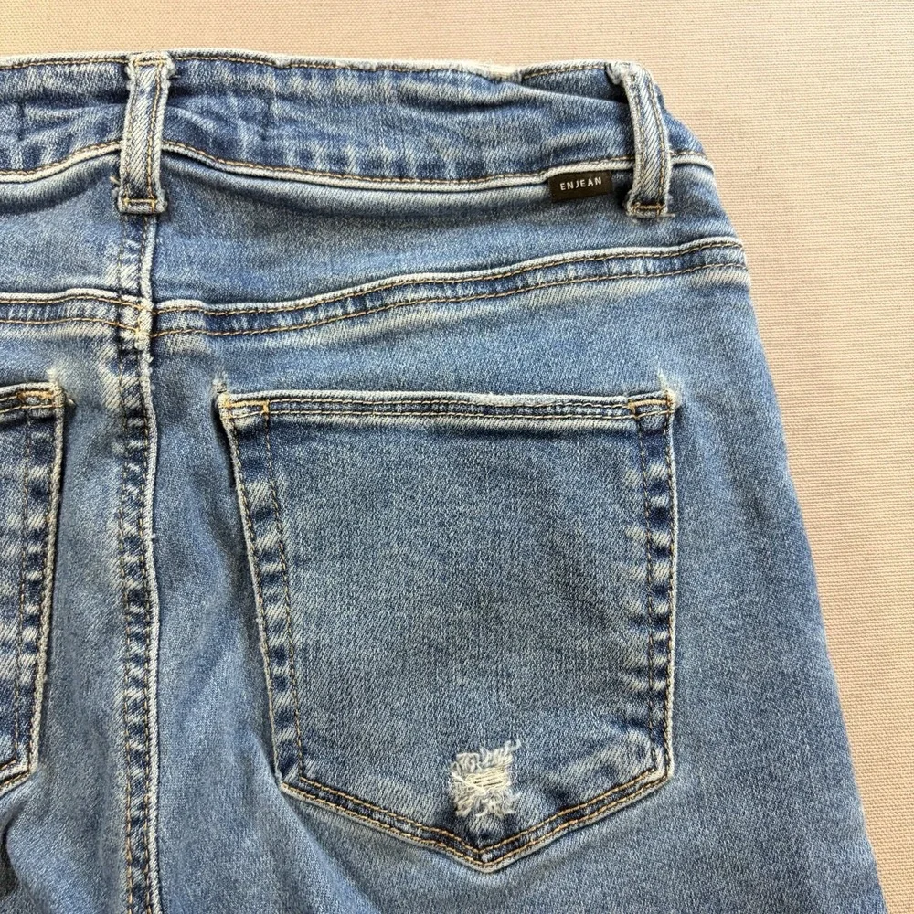 ENJEAN Wide Leg Jeans Women’s Size 3/26 Light Wash Stretch Denim Y2K